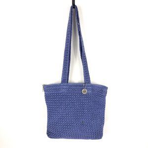 The Sak Crochet Dual Strap Purse Blue Knit Shoulder Bag